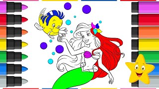 ARIEL Coloring Pages! The Little Mermaid adventure 🧜🐟