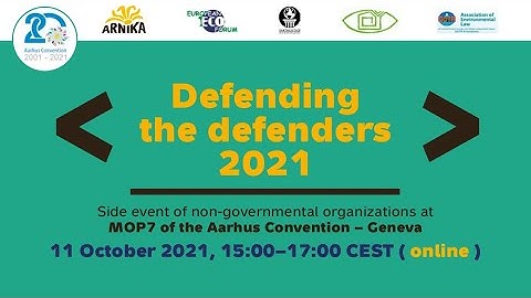Aarhus 7-MOP 2021 side-events: Prevent the persecution of environmental defenders, Yves Lador