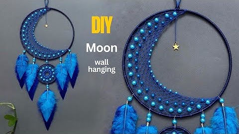 DIY Moon Wall Hanging | Art and Craft | Macrame wall decor | moon dreamcatcher tutorial