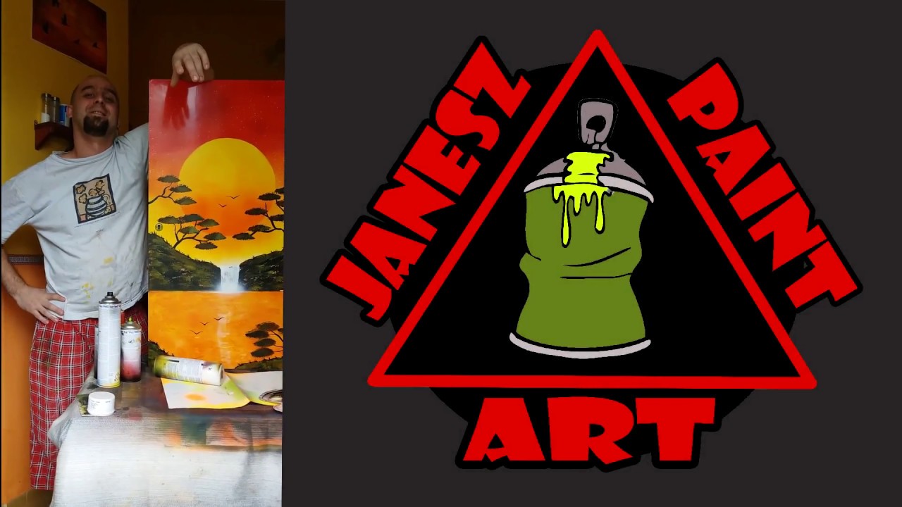 Janesz Paint Art - Landscape on door spray paint
