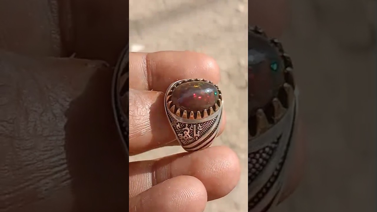 Opal stone silver ring 💍 🖤 