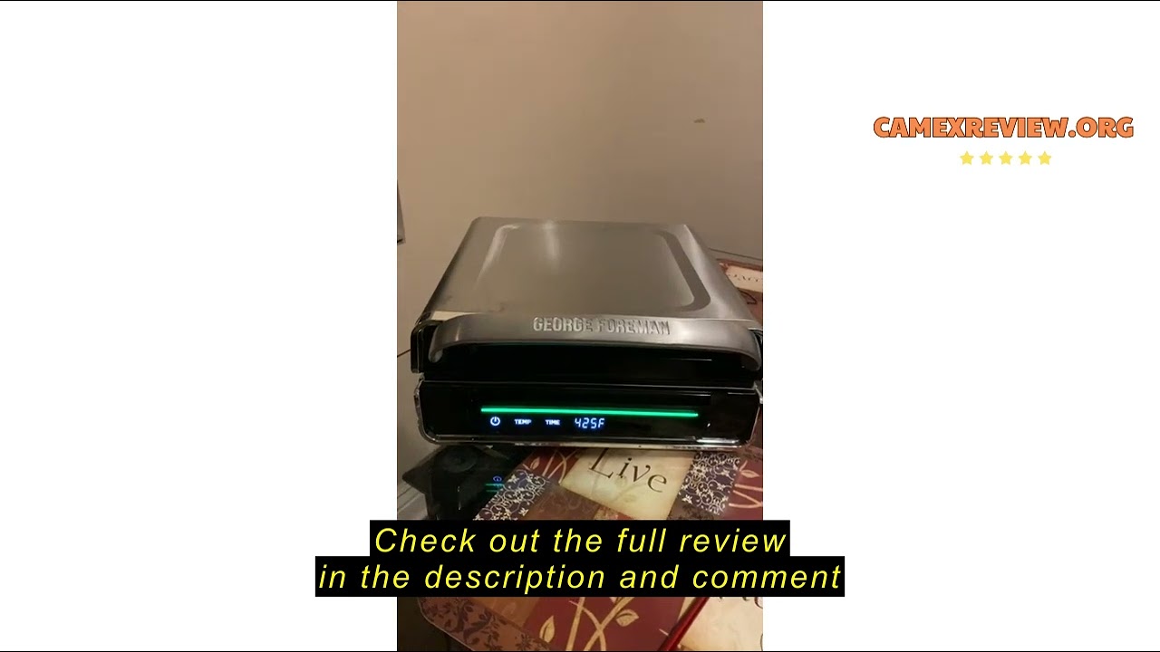 Review George Foreman Family Size (4-6 Servings), GRD6090B Smokeless-Digital Smart Select, Stainless