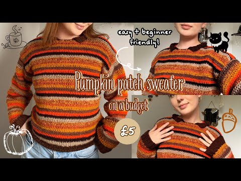 How to crochet an EASY fall sweater on a BUDGET 🎃| beginner-friendly tutorial | thisfairymade (video tutorial)