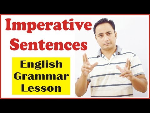 Imperative sentences (आज्ञासूचक वाक्य)