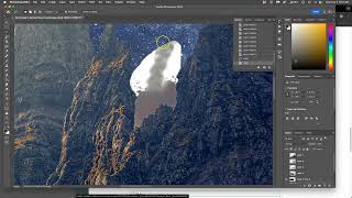 7  Using a Large Soft Eraser to Blend Background Atmosphere Layers in Adobe Photoshop screenshot 4