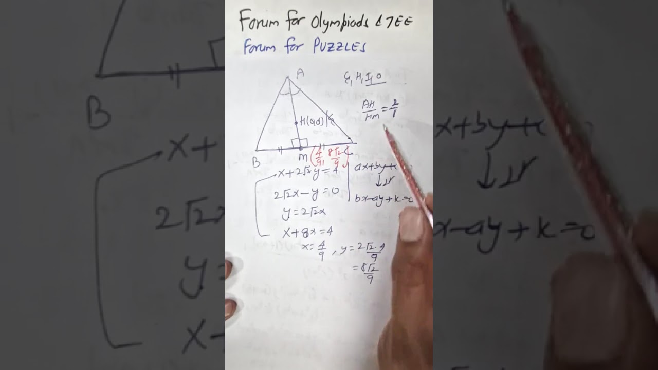 JAN 28 2026 M Let ABC be equilateral 🔺️ with orthocenter at Origin and side BC on line X+2sqrt(2)y=4