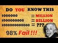 Which number will be came after billion? 2018 IQ test  questions