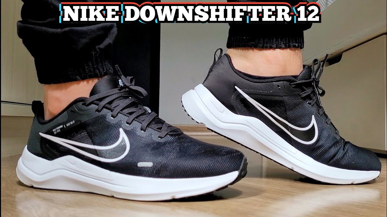 Review Tênis Nike Downshifter 12 Preto Com Branco | Comprado Na Netshoes |  Demonstração No Pé - YouTube