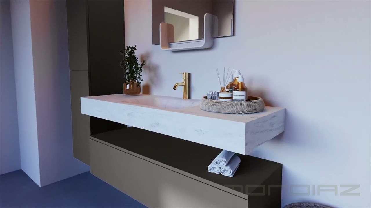 Badmeubel ALAN DLUX DARKGREY | Wastafel OPALO