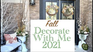 Fall Decorate With Me 2021  I  Harvest Decor 2021 I Front Porch Clean With Me I Porch Fall Makeover