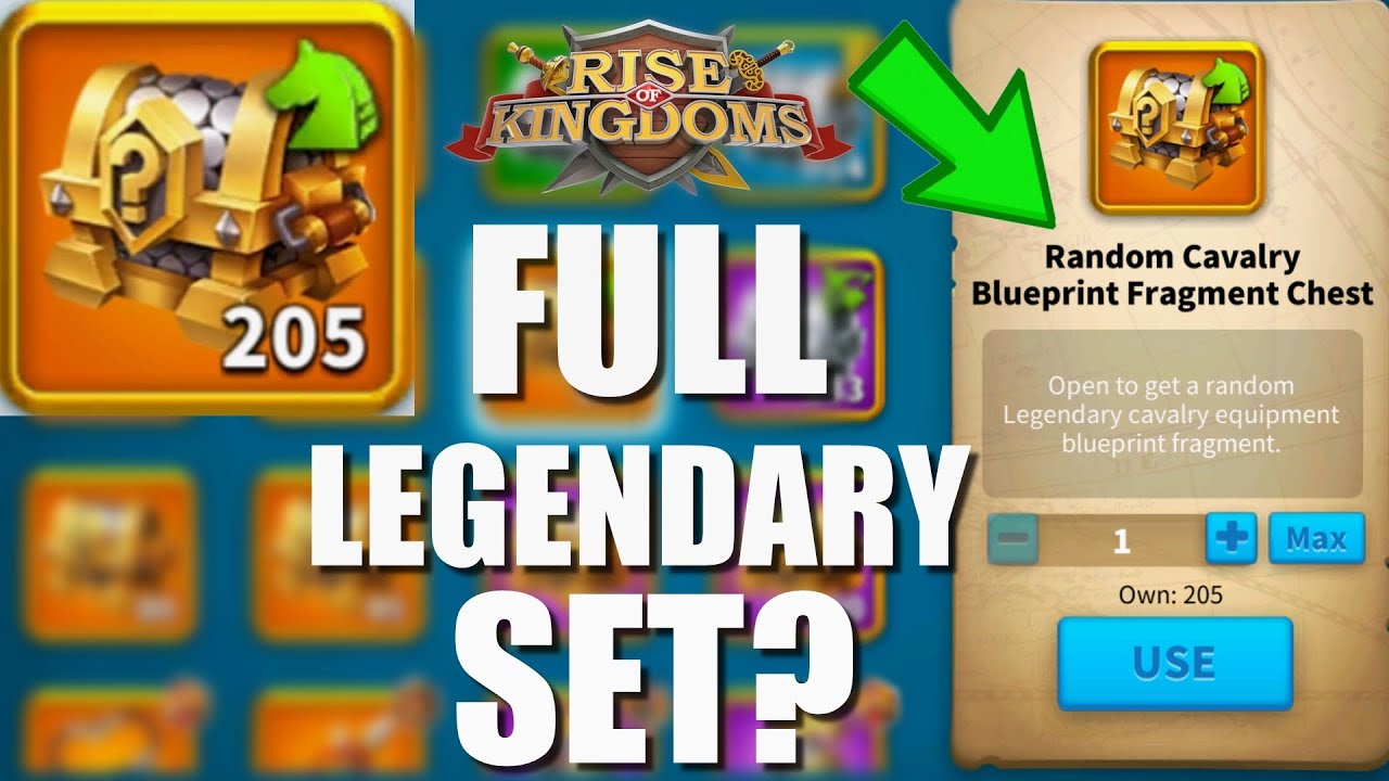205 LEGENDARY CAVALRY blueprint fragment chests and various other
