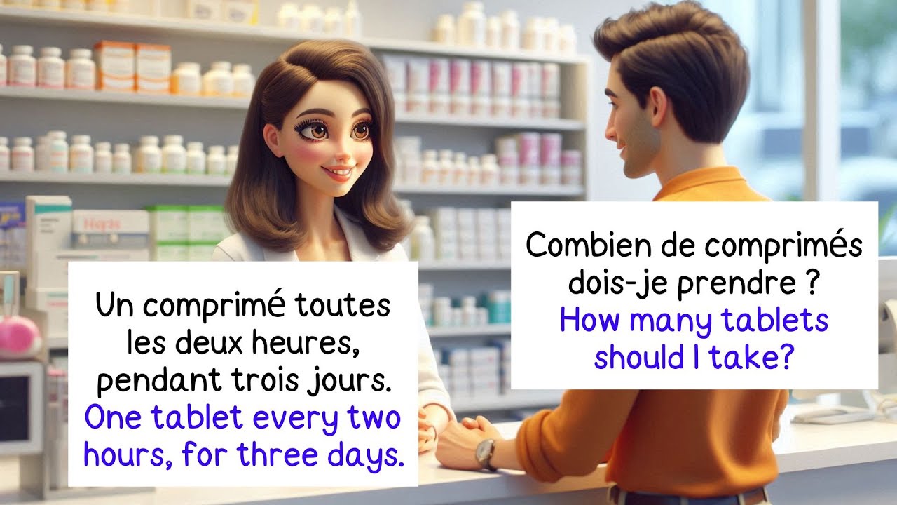French Dialogue at the Pharmacy: Talking About a Cold