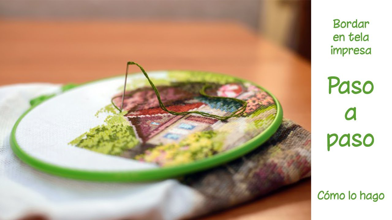 Bordar en tela impresa.  Paso a paso, cómo lo hago.