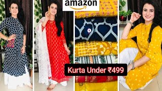 Amazon Kurta Haul Under ₹500Casual KurtiCotton Kurti HaulKurta For JeansAmazon Prime Day Sale