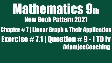 Exercise 7.1 Linear Graph & Their Application Question # 9 Unit 7 Mathematics 9th 2021 to 2022