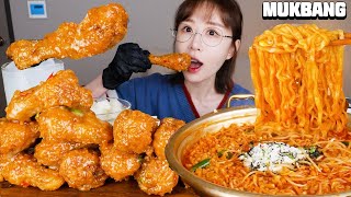 맵단맵단 맵슐랭 치킨이 먹을때가 됐어요🌶️ 매콤칼칼한 불닭볶음탕면과 먹방❤️ Korean Spicy chicken,  Buldak noodles Mukbang