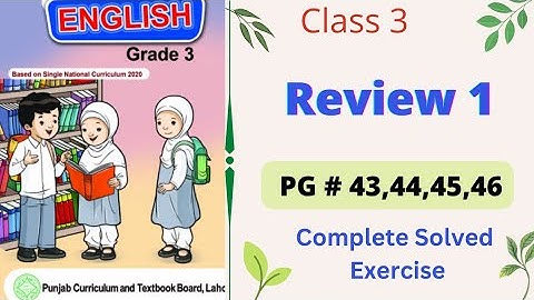 English Class 3 || Review # 1|| Complete exercise || PTBB || Class