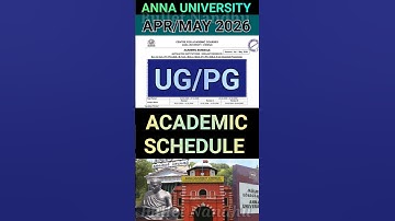 Anna University UG & PG Academic Schedule 2026🔥#annauniversity #academicschedule#ug #pg #semester#au