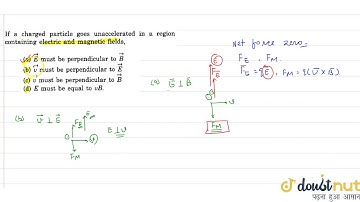 If a charged particle goes unaccelerated in a region containing electric and magnetic fields,