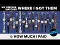 Where I Buy Vintage Watches: Sources and Prices - Seiko, IWC, Patek Philippe, Omega, Rolex and more.