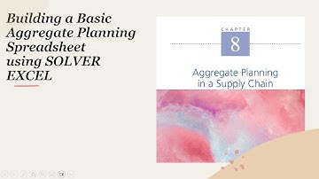 Aggregate Planning at Red Tomato Tools using SOLVER Excel | Aggregate Planning in a SCM | Chopra