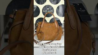 Kate Spade Dumpling small suede satchel bag, warm gingerbread. #handbags #fashion #fashiontrends