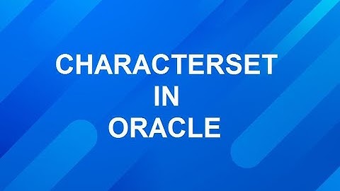 character set in oracle