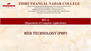 Web Technology (PHP)