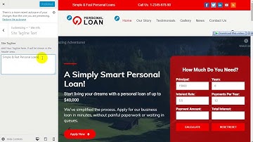 Updating header tag line customize settings