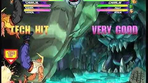 MvC2: Charlie - Tech Hit to 2x Moonsault Slash Combo