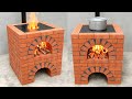 Build a wood stove from red bricks