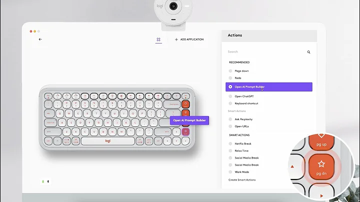 Create emails quickly with Logi AI Prompt Builder & Pop Icon Keys in the Logi Options+ App