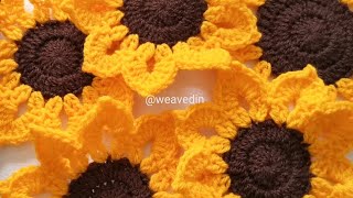 SUPER EASY  How to Crochet a flower  Sunflower Coaster for begginners