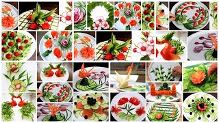 [1 HOUR] Handmade Salad decoration | Fruit & Vegetable Carving & Cutting Garnish