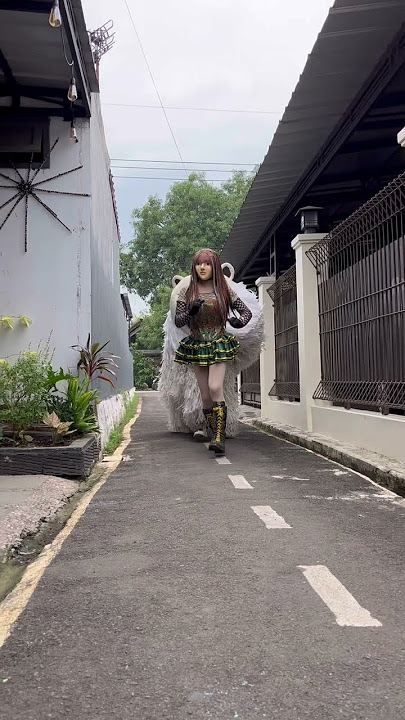 Beautiful disguise chased by a tiger