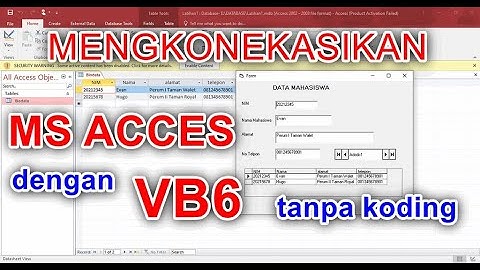 Koneksikan Visual basic 6 dengan MS Acces 2016