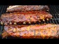 Grilling with slash baby back ribs