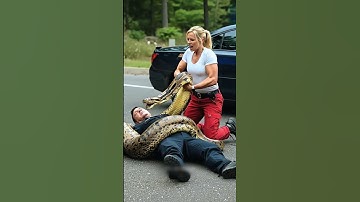 Police Officer Attacked by a Giant Python—A Heart-Stopping Rescue! #dog #recuse #animals #shorts