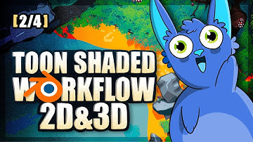 Blender Toon/Cel Shader Tutorial 2D Grease Pencil + 3D Modelling [2/4]