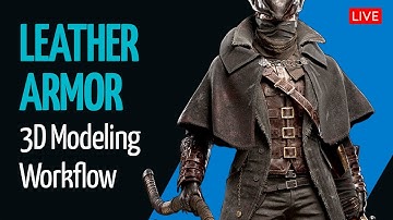 Modeling Leather Armor in Blender LIVE - Sculpting, Modeling Workflow | PART 2
