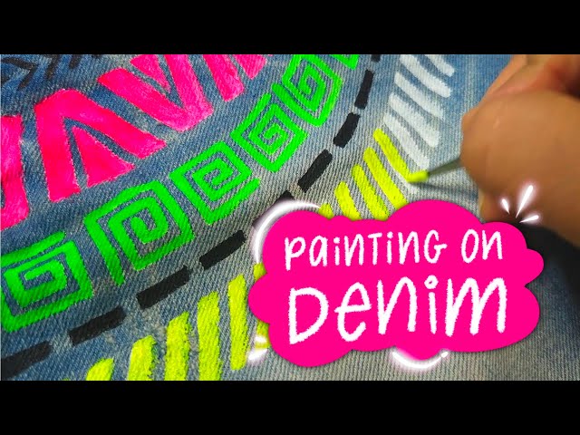 How to PAINT ON DENIM / JEANS | DIY Painted Denim | Painting on