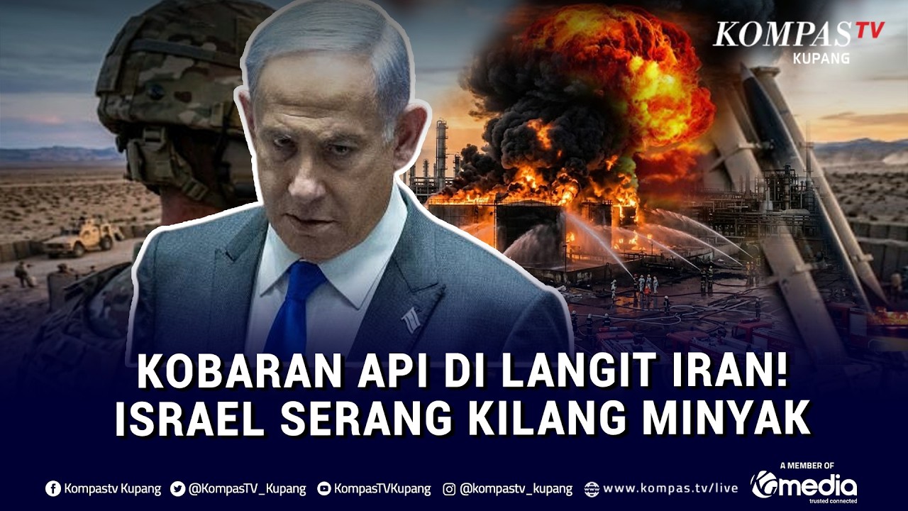 Langit Merah Iran! Kilang Minyak Meledak & Sebabkan Kobaran Api Usai Diserang Israel