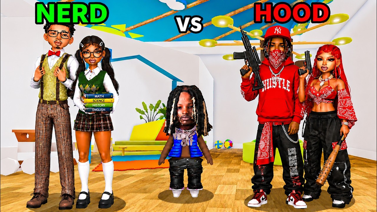 NERD VS HOOD FAMILY In LifeTogether 🏠 RP | Roblox