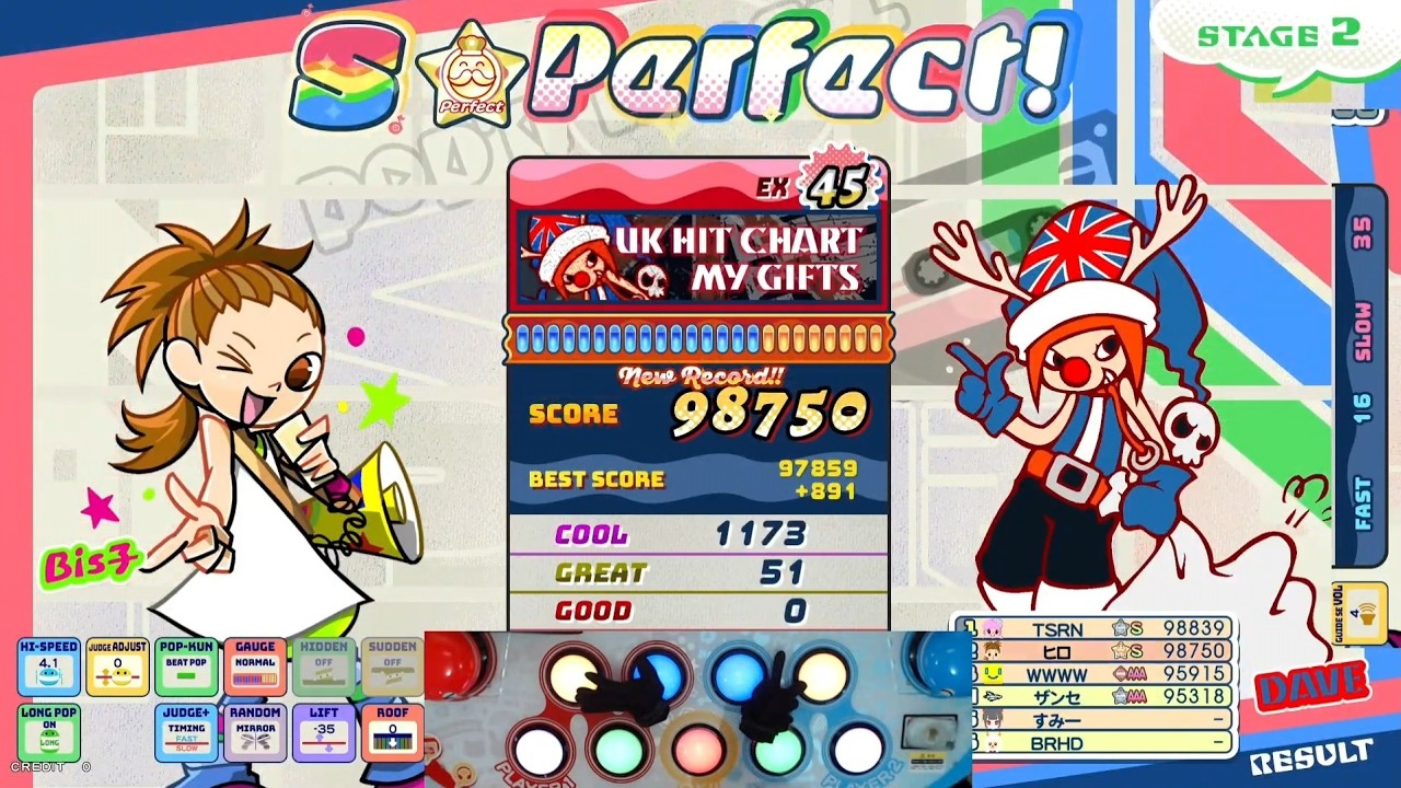 pop'n music](UK HIT CHART) MY GIFTS [EX](PERFECT) MIRROR - YouTube