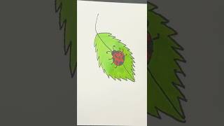 Easy Doodles ✏️ #82| Ladybug a Leaf 🐞🍃 #doodle #drawing #ladybug