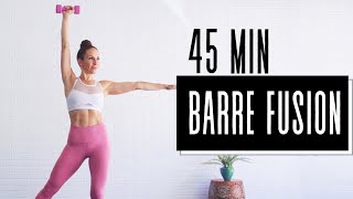 45 MIN BARRE/ PILATES FUSION | FULL BODY LOW IMPACT MUSIC WORKOUT | optional weights