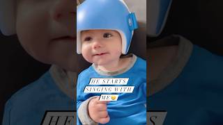 Learning to sing with mama at 13 months💙#cerebralpalsy #plagiocephaly #disabled #perfectpeter #baby