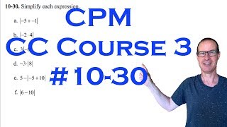 CPM CC Course 3 Chapter 10 Problem 30