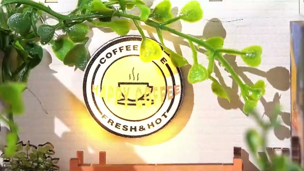 3D Wooden Book Nook Kit Coffee Shop Sunlight Room Miniature Dollhou