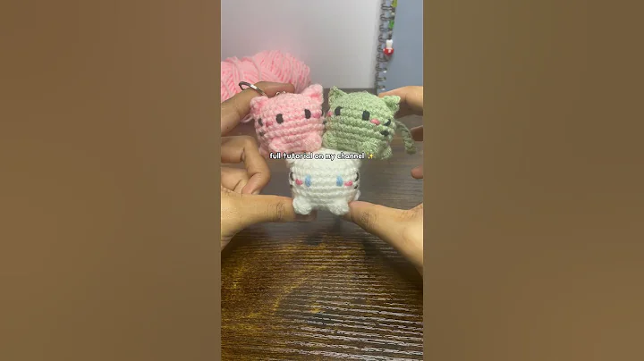 Super cute Mochi Cat 🍡🐱 | crochet keychain mini amigurumi beginners #crochet #beginner